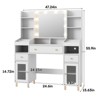 Makeup Vanity Desk with Mirror, Lights, and Charging Station, White - 2 of 4