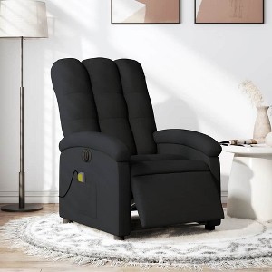 VidaXL Electric Massage Recliner Chair Black Fabric - 1 of 4