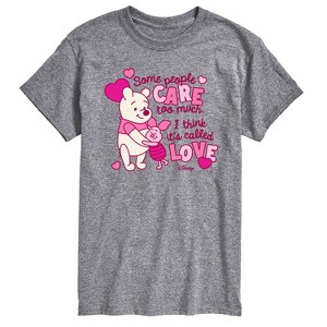 Men's - Winnie the Pooh - Care Too Much Called Love Short Sleeve Graphic T-Shirt - 1 of 3