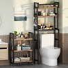 Hooseng 6-Tier Over The Toilet Rack with Storage Cart, Farmhouse Organizer Shelves Over Toilet with 6 Hooks,for Bathroom, Rustic Brown - 3 of 4