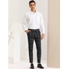 Lars Amadeus Men's Slim Fit Flat Front Zipper Dress Plaid Pants - 3 of 4