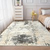 8'x10' Washable Abstract Rug - Modern Non-Slip Carpet for Living Room, Nursery, Kitchen - Grey/Beige - 2 of 4
