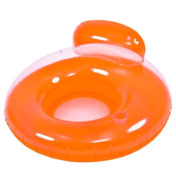 Pool Central 46.5" Orange Inflatable Inner Tube Pool Float with Backrest