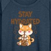Women's - Instant Message - Stay Hydrated Shiba Inu Lightweight French Terry Wide Neck Long Sleeve Graphic Shirt - 2 of 4