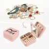 Unique Bargains Portable Mini PU Leather Storage Display Holder Jewelry Box with Mirror for Women - 2 of 4