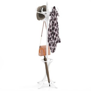 Tangkula 73" Freestanding Coat Hanger Stand Coat Rack w/ Umbrella Holder & 12 Hooks - 1 of 4