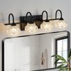 23" Retro 4-Light Bathroom Vanity Light Fixture with Crystal Glass Shades, Wall Mounted Lighting for Bathroom, Powder Room,Vanity Mirror (No Bulbs) - 4 of 4