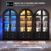 Vlsrka arched glass-door storage cabinet with LED lights,Black - 4 of 4