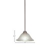 Toltec Lighting Paramount 1 - Light Pendant in  Brushed Nickel with 10" Frosted Crystal Shade - 2 of 2