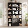 75" Tall Bookcase with Cabinet, 6 Tier Wooden Open Bookcase with Adjustable Shelf, Standing Display Storage Shelf for Home Office Living Room - 3 of 4
