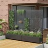 SpassWay 72"H Metal Planter Box with Trellis Raised Garden Bed with Arbor Privacy Screen with Wheels - 3 of 4