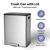 60L 16 Gallon Step Dual Trash Can with Lid, Large Stainless Steel Double Recycling Bin - 4 of 4