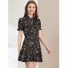Allegra K Women's Summer Chiffon Ruffle Tie Neck Puff Short Sleeve Floral Dress - 2 of 4
