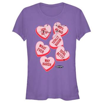 Juniors Womens Clueless Candy Hearts T-Shirt