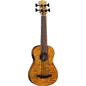 Luna Bari-Bass Quilt Top Acoustic Electric Ukulele Satin Natural - 1 of 4