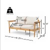 Christopher Knight Home Kara 61" Outdoor Acacia Wood Loveseat with Water-Resistant Cushions and Slat Open Back - 3 of 4