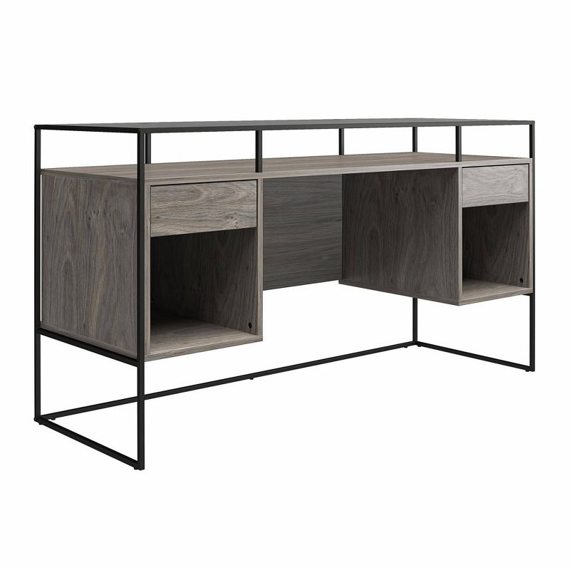 Creswell Modern Desk with Fluted Glass Top 2 Drawers and Storage - Room & Joy, 6 of 12