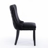 Akoasm Set of 2 Upholstered Wing-Back Dining Chairs with Backstitching Nailhead Trim and Solid Wood Legs-Black - 4 of 4