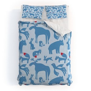 Deny Designs 3pc Full Camilla Foss Folktale Animals Duvet and Sham Set - 1 of 4