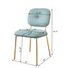5 PCS Dining Set for 4, Modern Dining Table Set with 4 Upholstered Dining Chairs, Turquoise & Beige & White - ModernLuxe - 4 of 4