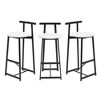 TOAOTBNBO Kitchen Island Bar Stool Set of 3, Metal Bar Chair with Backrest, Comfortable Counter Height Barstools for Bar - 2 of 4