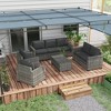 Resenkos  5 Pieces Patio Sectional Furniture Set, Outdoor Sectional Furniture, PE Rattan, - 3 of 4