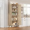 Tall Storage Cabinet with 4 Doors & Adjustable Shelves - Narrow Pantry Organizer for Kitchen, Bathroom, Dining Room, and Home Office - 4 of 4