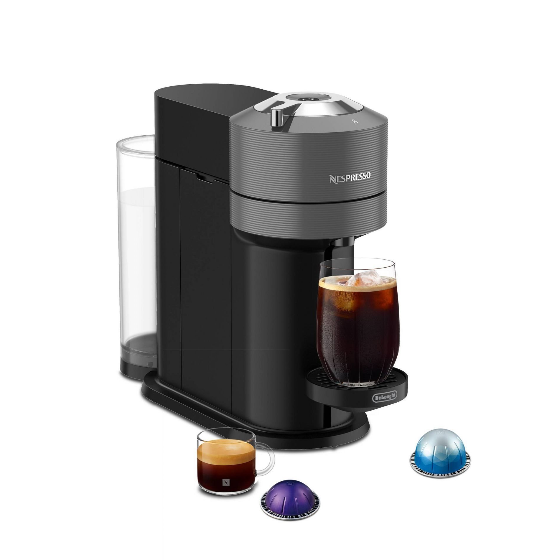 Nespresso Vertuo Next Coffee Maker and Espresso Machine by DeLonghi Gray: Compatible with Vertuo Line, 12 Capsules Included
