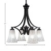 Toltec Lighting Zilo 4 - Light Chandelier in  Matte Black with 5.5" Fluted Italian Ice Shade - 2 of 2