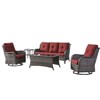 Gymojoy 5 Pieces Outdoor Wicker Sofa with Swivel Chairs, Coffee Table, Patio Furniture Set - 2 of 4