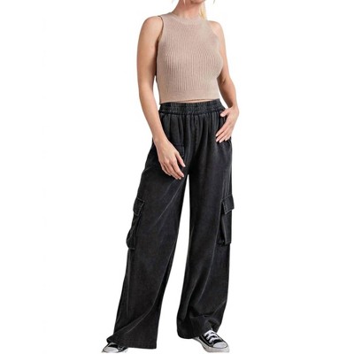 Women's Mineral Washed Cargo Pants - ee:some