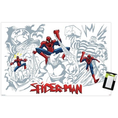 Trends International Marvel Spider-Man: Inked - Trio Unframed Wall Poster Print White Mounts Bundle 14.725" x 22.375"