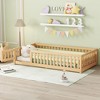 NicBex Twin/Full/Queen Floor Bed for Kids,Sturdy Wood Montessori Floor Bed with Safety Guardrails,Low Montessori Floor Bed for Kids/Girls/Boys - 2 of 4