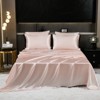 Satin Comforter Set with Sheet Set-Like Bed in a Bag, Ruffle Pinch Pleat Bedding, Soft Luxury Hotel Satin Quilt Set with Cushion Cover - 3 of 4