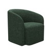 Green Swivel Barrel Accent Chair, Upholstered 360° Rotating Armchair for Living Room, Bedroom, Office, or Waiting Area – No Assembly Needed - 3 of 4