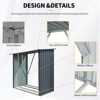 Outdoor Steel Firewood Rack, 85.50" Steel Storage Shed With Sloped Roof, Open Wood Shed for Outdoor Firewood, Pallet & Lumber Storage - 4 of 4