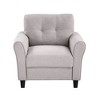 LOVMOR 35" Modern Living Room Armchair Linen Upholstered Couch Furniture for Home or Office - 4 of 4