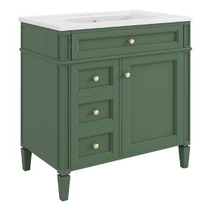 Dexmalle Modern Bathroom Vanity Storage Cabinet with Top Sink,a Tip-out Drawer - 1 of 4