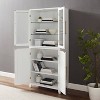 Crosley 70" Roarke Pantry Storage Cabinet with Glass Door Hutch White - 4 of 4