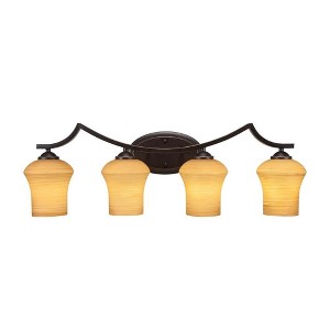 Toltec Lighting Zilo 4 - Light Vanity in  Dark Granite with 5.5" Zilo Cayenne Linen  Shade - 1 of 1