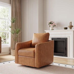 360°Swivel Reading Chair,Comfy Ergonomic Backrest Single Sofa for Living Room - 1 of 4