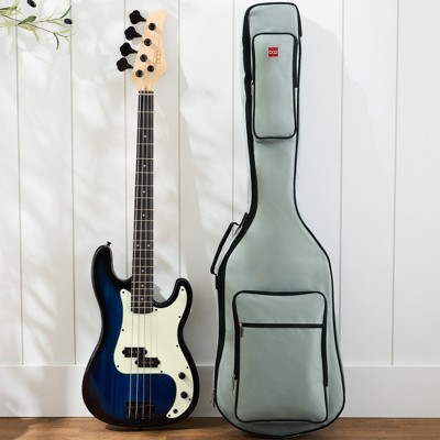 Best Choice Products Full Size Beginner 4-String Electric Guitar Bass Guitar w/ Padded Case