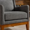APRILSOUL 26.18" Wide Modern Accent Chair，Polyester High Back Armchair with Wood Legs，Beige/Taupe/Orange/Charcoal - 3 of 4