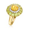 Ross-Simons 1.60 Carat Citrine, 2.10 ct. t.w. Peridot and .30 ct. t.w. White Topaz Ring in 18kt Gold Over Sterling - 3 of 4