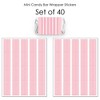 Big Dot of Happiness Pink Stripes - Mini Candy Bar Wrapper Stickers - Simple Party Small Favors - 40 Count - 3 of 4