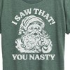 Women's - Instant Message - Santa I Saw That You Nasty Christmas Short Sleeve Graphic T-Shirt - 2 of 4
