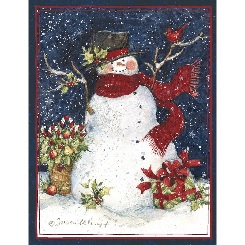 18ct Snowman in Scarf Holiday Boxed Cards, 1 of 2