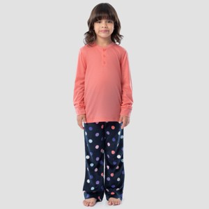 Fruit of the Loom Girls Long Sleeve Fleece Pajama Set, 2-Piece, Sizes 4-16 - 1 of 4