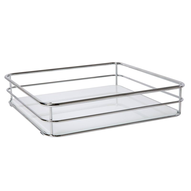 Square Vanity Tray with Glass Chrome - Elle D&#233;cor, 1 of 5