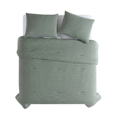 Twin Green Microfiber Reversible Comforter Set